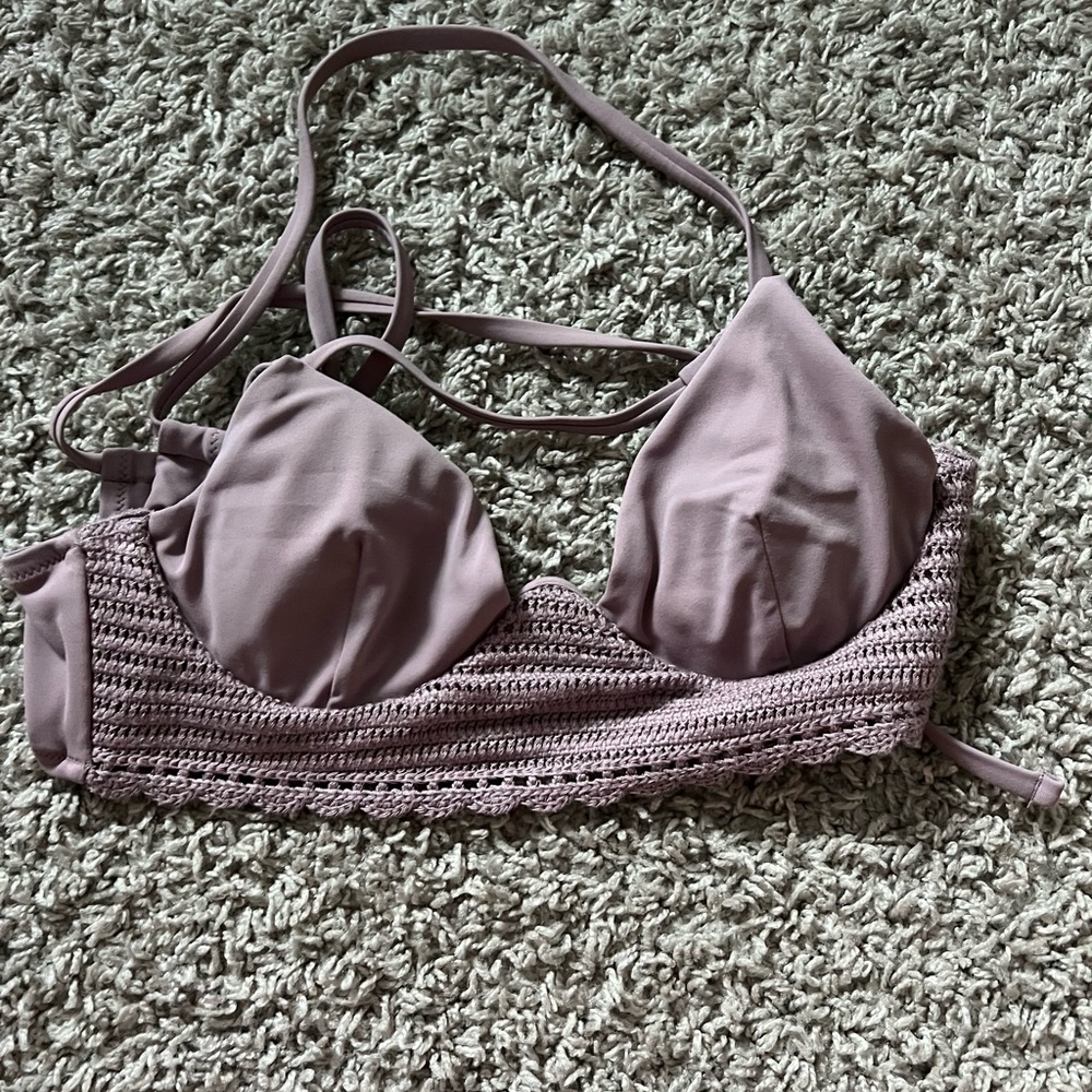 Purple Crochet Bikini Top